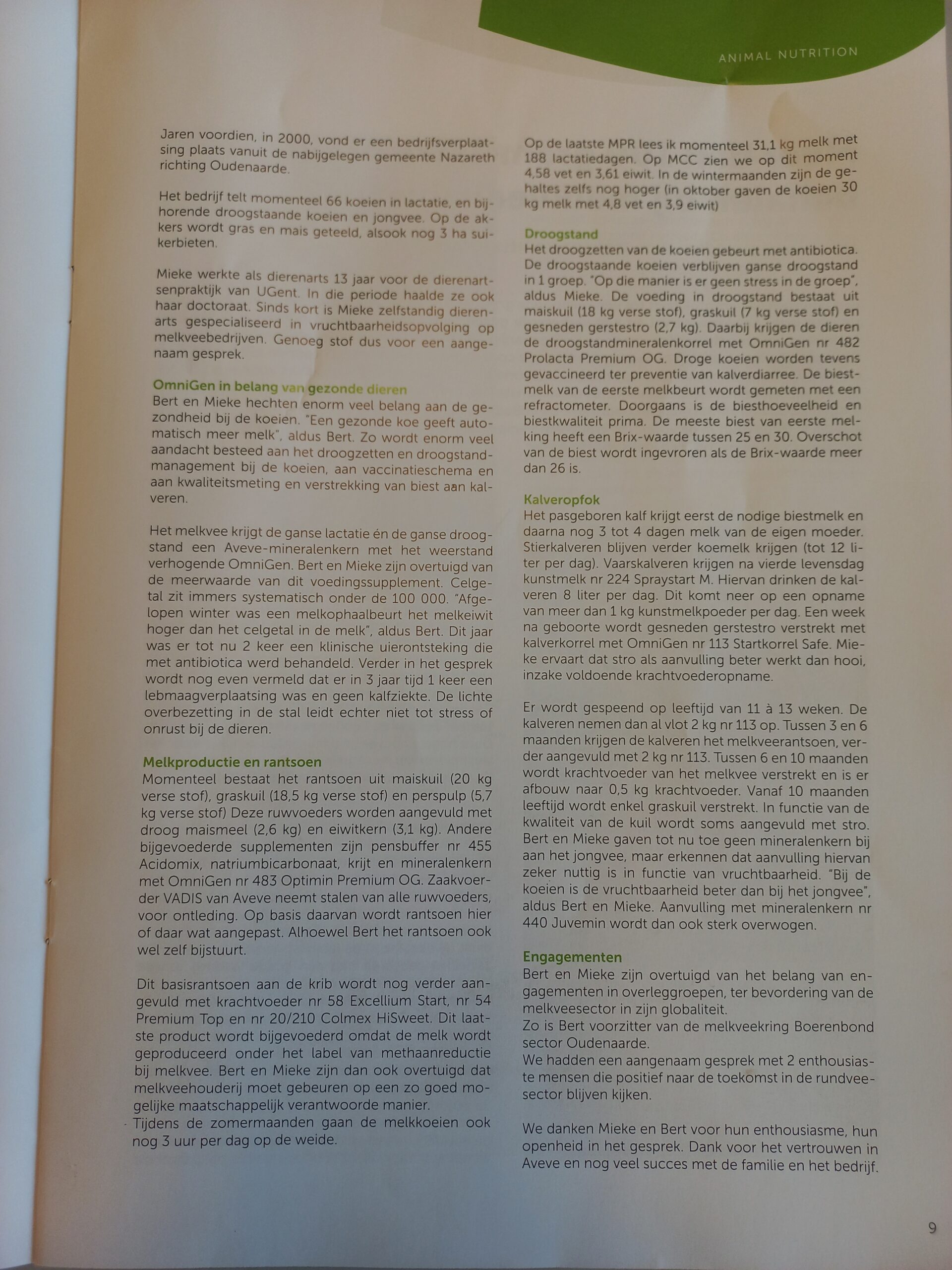 Persartikel Boer en Tuinder 5 aug. 2021: Duurzame Vlaamse LU Harmony tarwe